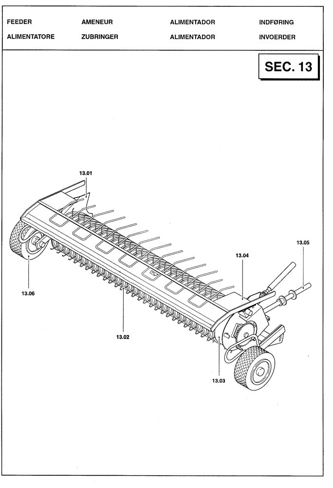 Схема запчастей Case IH RBX341 - (0.0029[01]) - SECTION LIST 13 - FEEDER (00) - GENERAL