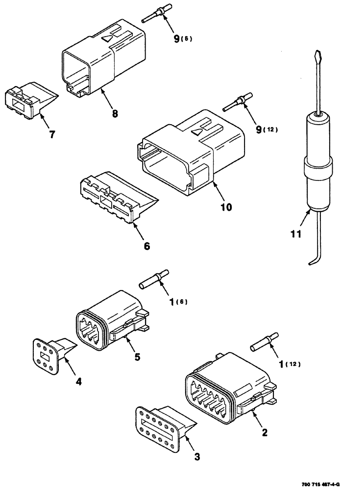 Схема запчастей Case IH 8860HP - (04-42) - ELECTRICAL HARNESS SERVICE PARTS (CONTINUED) (55) - ELECTRICAL SYSTEMS