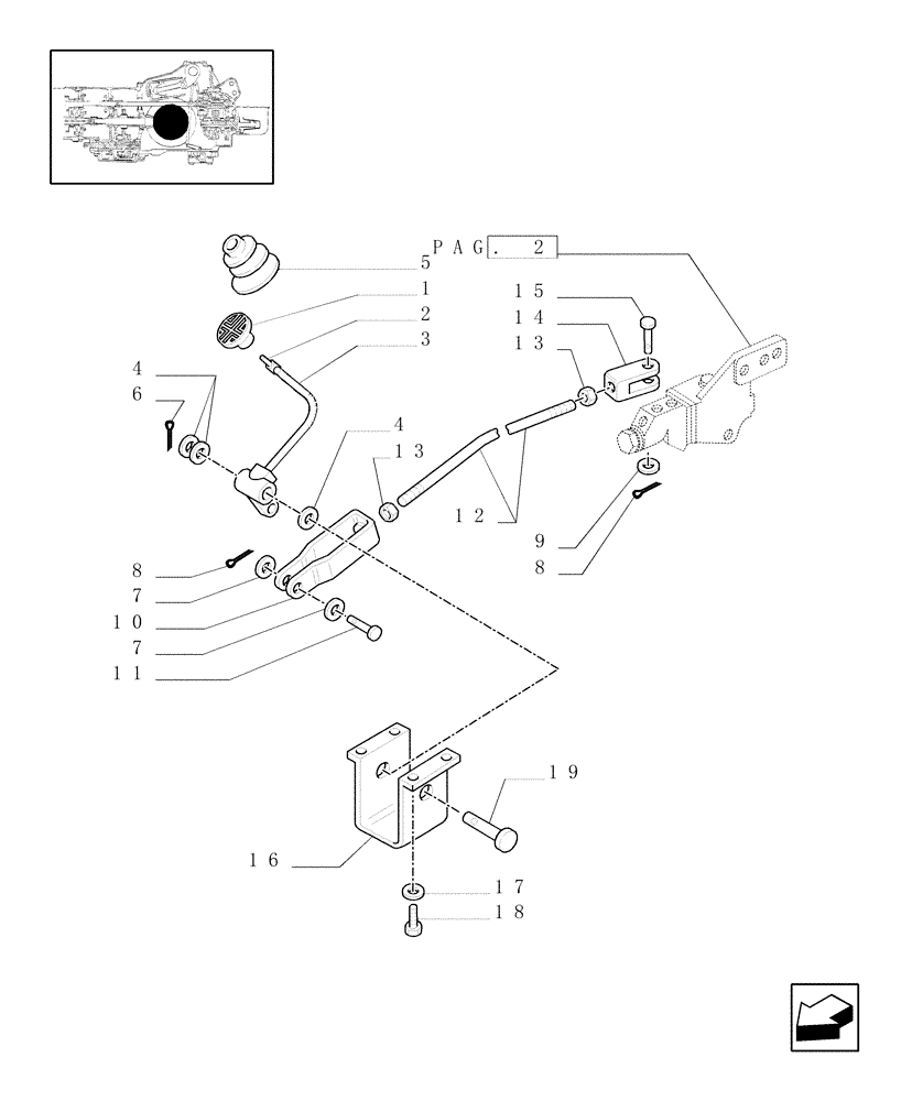 Схема запчастей Case IH JX80U - (1.95.6[01]) - DIFFERENTIAL LOCK CONTROL - PARTS (10) - OPERATORS PLATFORM/CAB