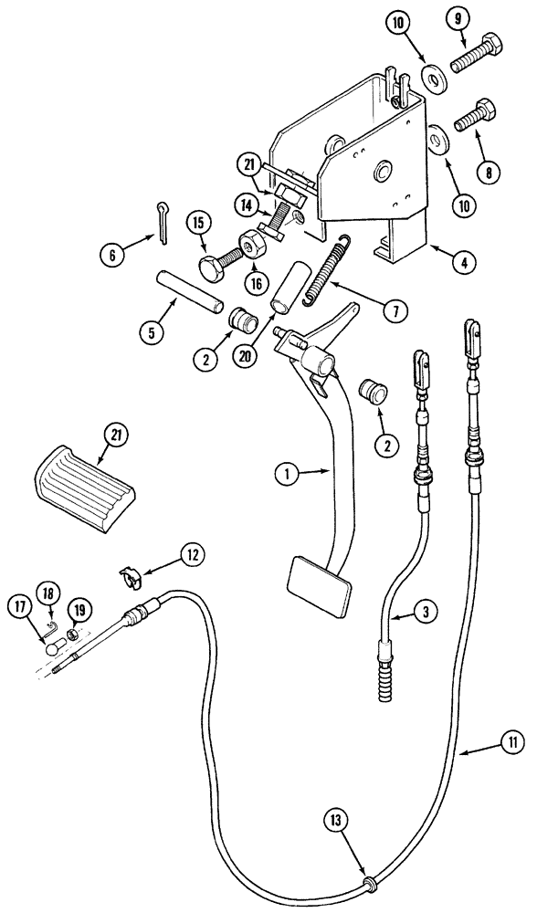 Схема запчастей Case IH 5220 - (6-068) - PEDAL, INCHING CONTROL, JJF1030000 AND AFTER (06) - POWER TRAIN