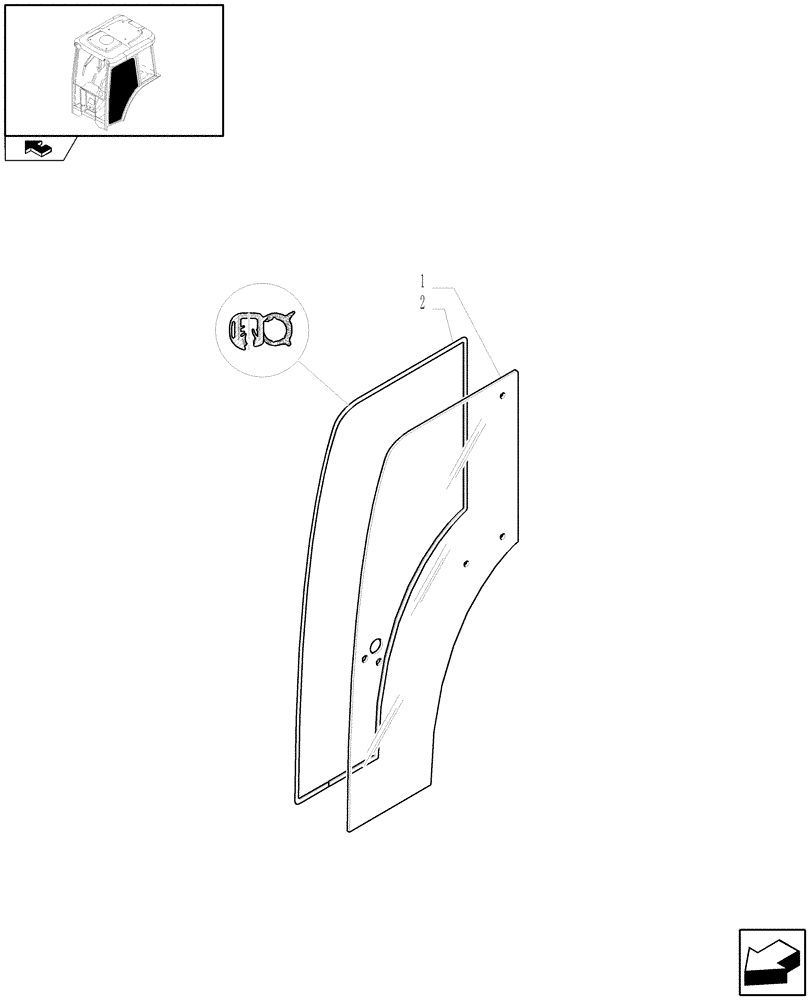 Схема запчастей Case IH FARMALL 105V - (1.92.92[01]) - CAB DOORS (10) - OPERATORS PLATFORM/CAB