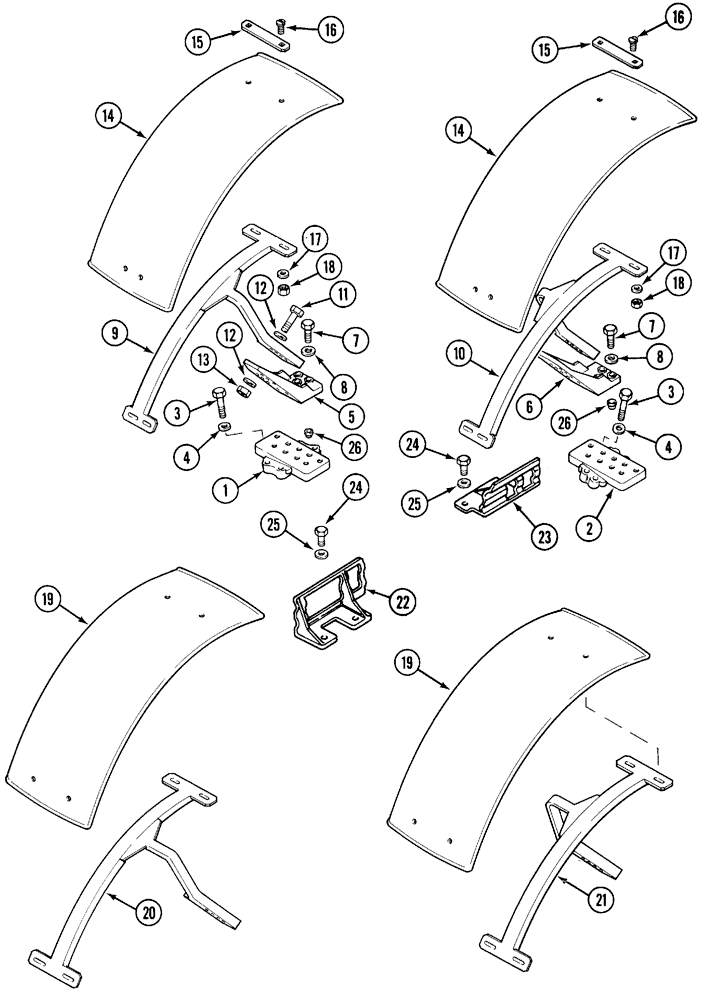 Схема запчастей Case IH 5130 - (9-130) - FENDERS, FRONT WHEEL, MFD TRACTORS, - JJF1026169 (09) - CHASSIS/ATTACHMENTS