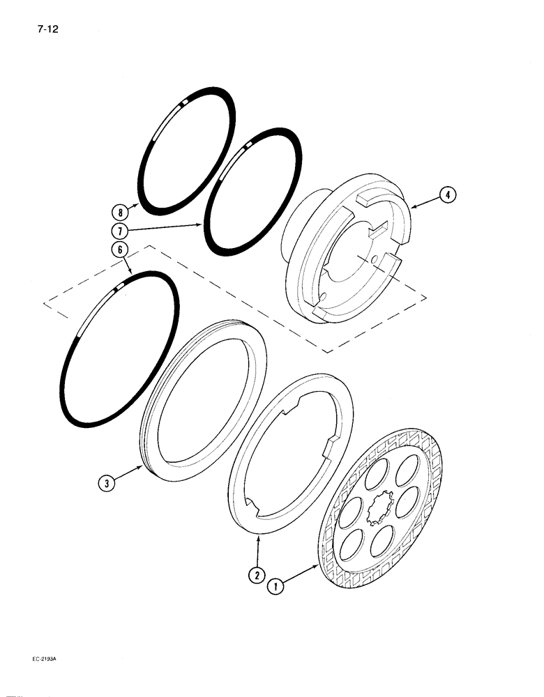 Схема запчастей Case IH 895 - (7-12) - DIFFERENTIAL BRAKES (07) - BRAKES