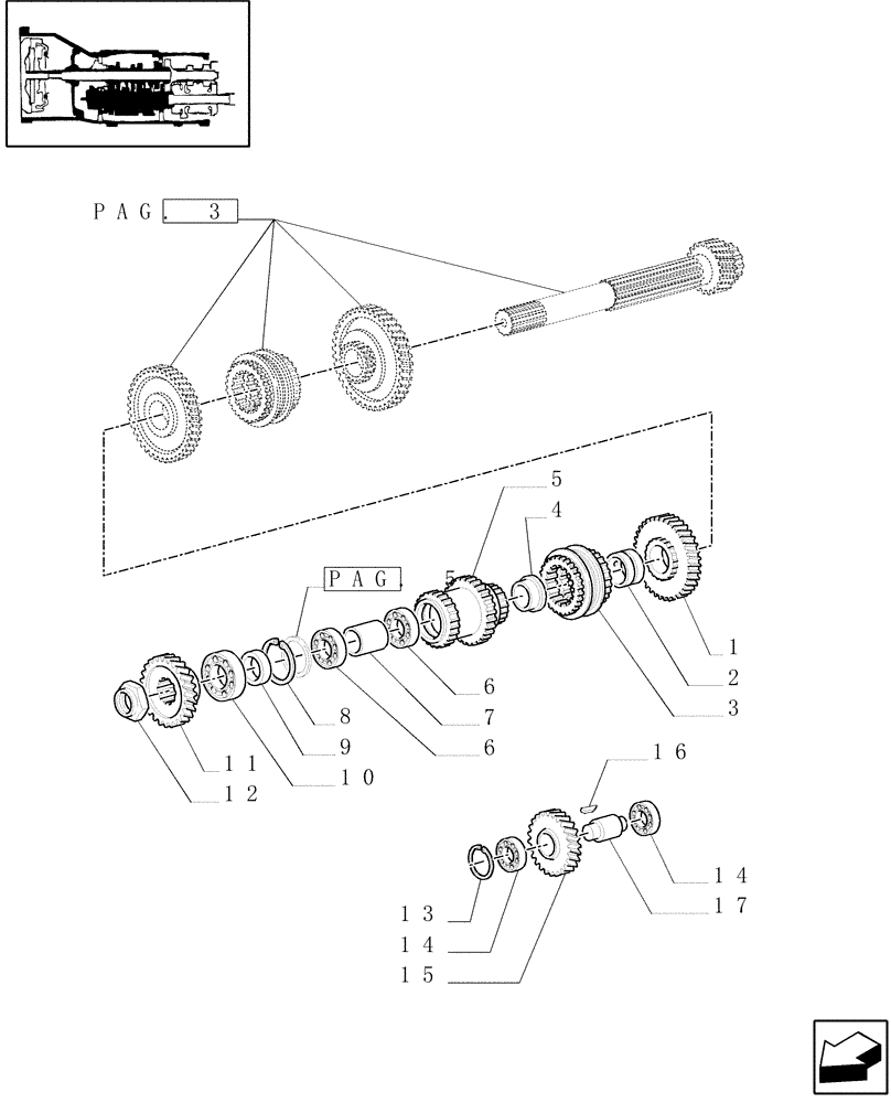 Схема запчастей Case IH MXM140 - (1.28.1[04]) - 20X16 MECHANICAL GEAR BOX (40 KM/H) / TRANSMISSION GEARS (03) - TRANSMISSION