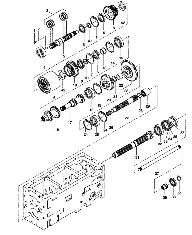 Схема запчастей Case IH DX55 - (03.05) - FRONT TRANSMISSION EHSS (03) - TRANSMISSION