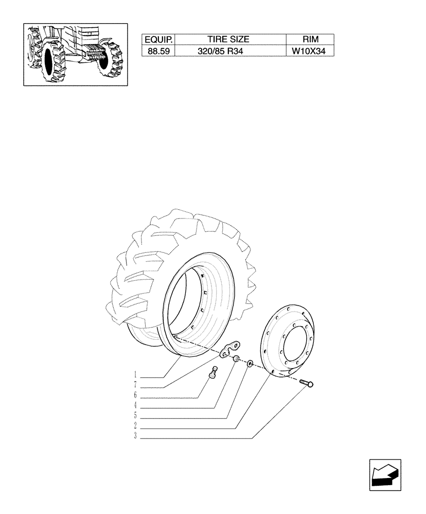 Схема запчастей Case IH MXM120 - (82.00[21]) - 4WD DRIVING WHEELS (11) - WHEELS/TRACKS