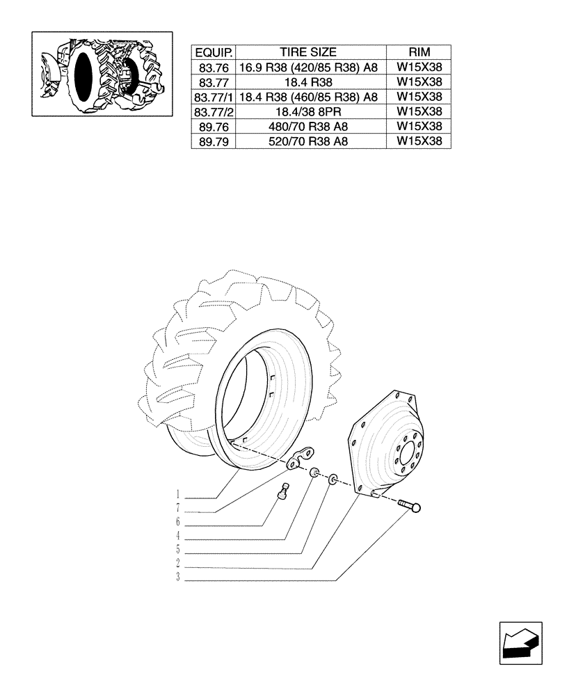 Схема запчастей Case IH MXM130 - (83.00[01]) - DRIVE WHEELS (11) - WHEELS/TRACKS