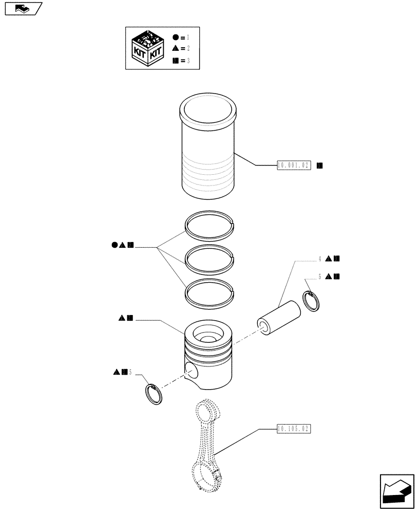 Схема запчастей Case IH F2CFE613F A011 - (10.105.01) - PISTON - ENGINE (5801379863) (10) - ENGINE