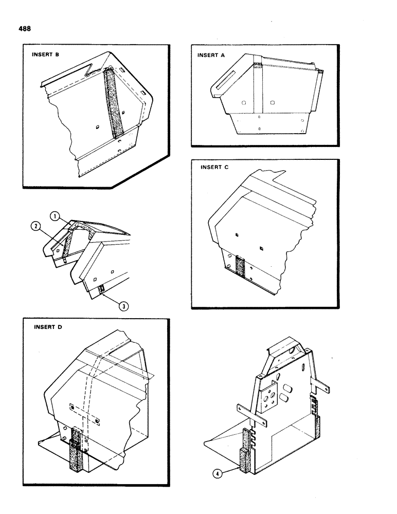 Схема запчастей Case IH 1070 - (0488) - SEAL, REAR HOOD AND FIREWALL (09) - CHASSIS/ATTACHMENTS