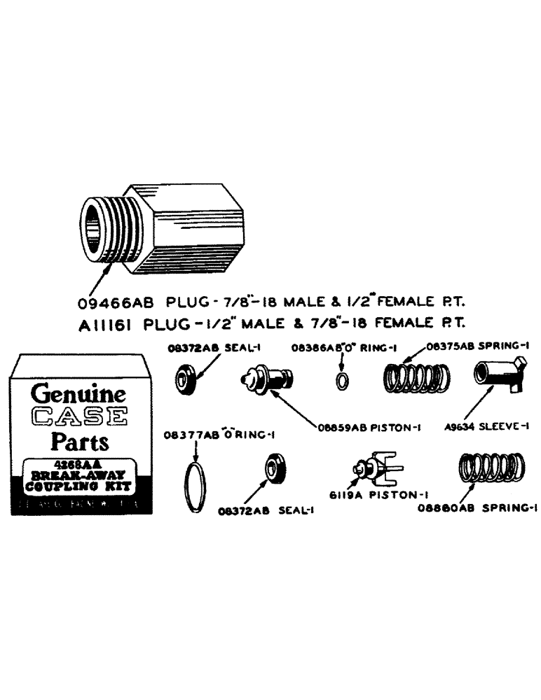 Схема запчастей Case IH 600-SERIES - (130) - HYDRAULIC CONTROL UNIT, ADAPTER PLUG FOR BREAK-AWAY COUPLINGS (08) - HYDRAULICS