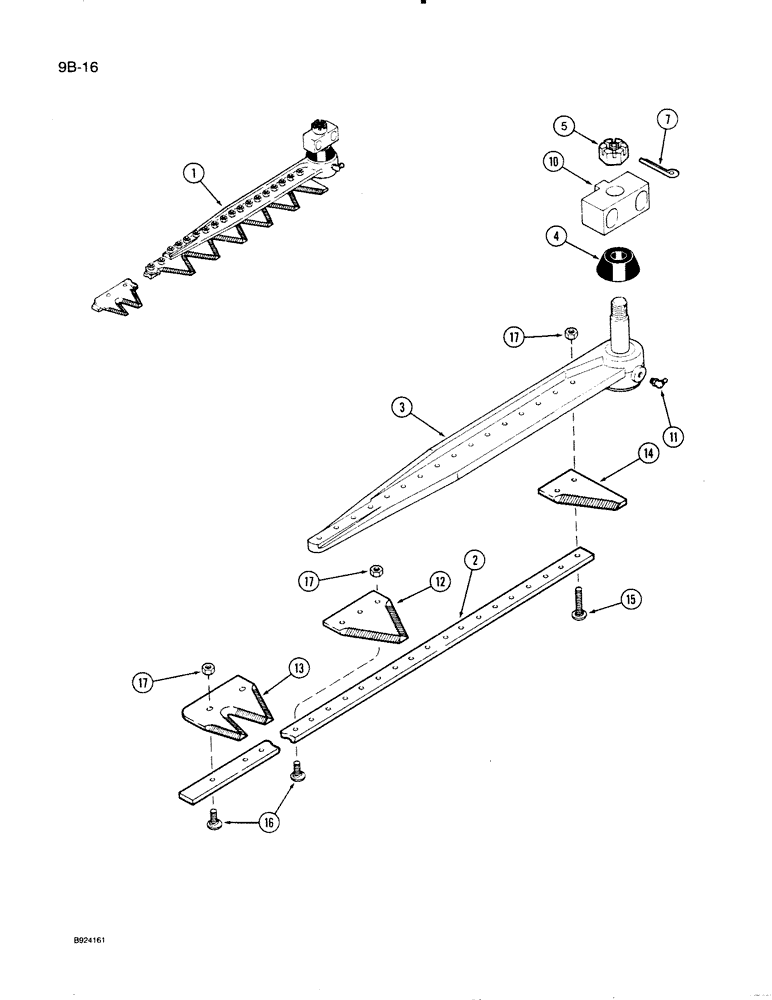 Схема запчастей Case IH 1020 - (9B-16) - KNIFE ASSEMBLY - BOLTED, 3 INCH, TRW (58) - ATTACHMENTS/HEADERS