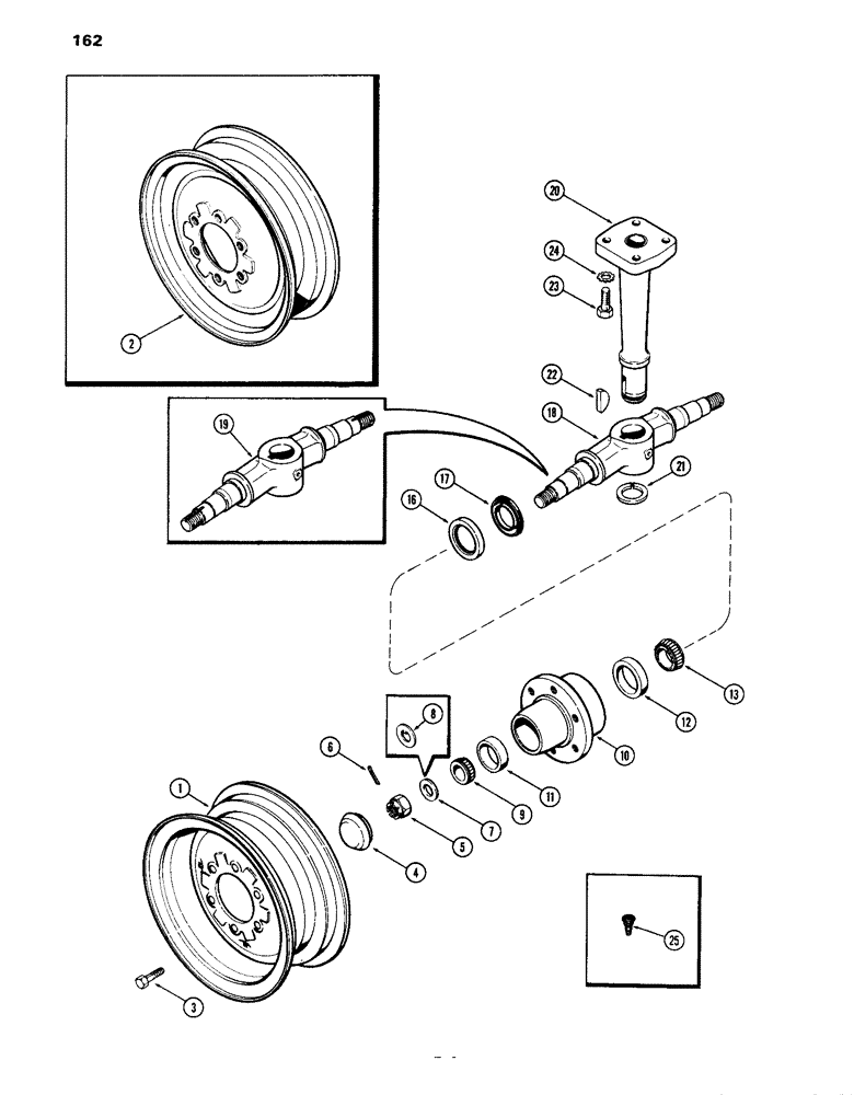 Схема запчастей Case IH 870 - (162) - DUAL FRONT WHEELS (05) - STEERING