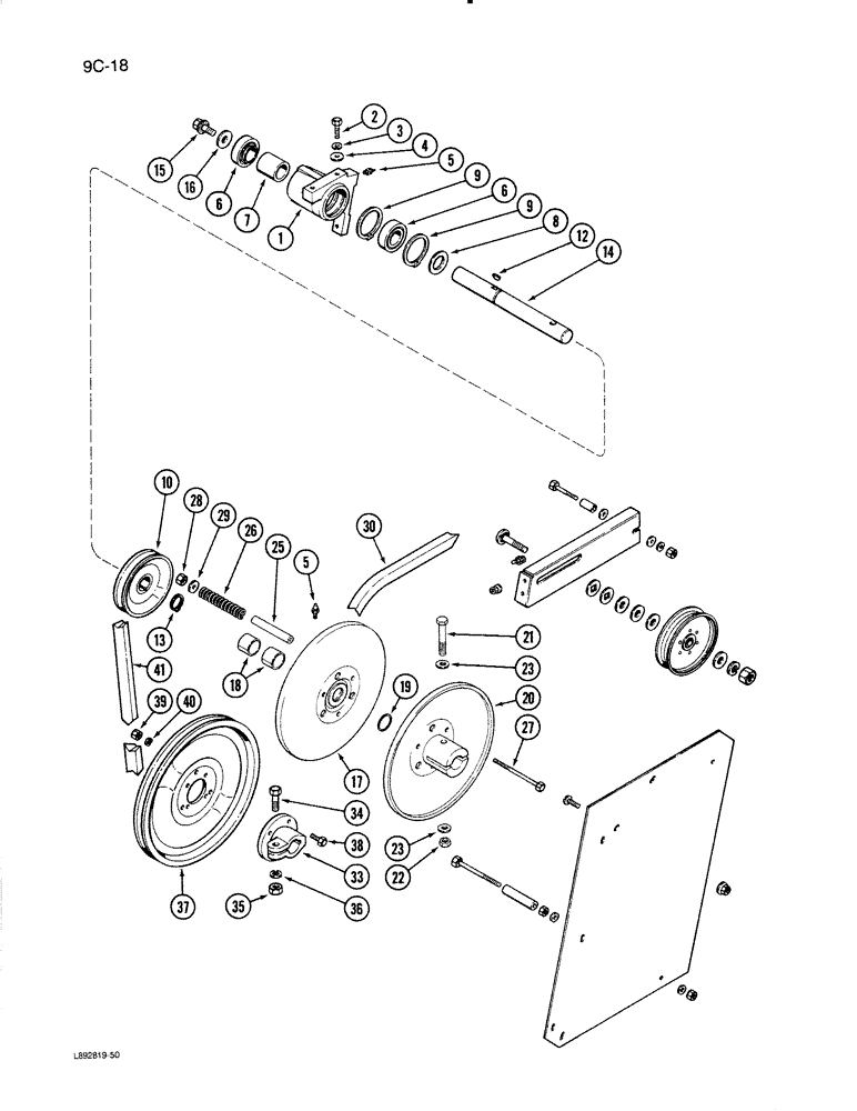 Схема запчастей Case IH 1670 - (9C-18) - SLOW SPEED FAN DRIVE (15) - BEATER & CLEANING FANS