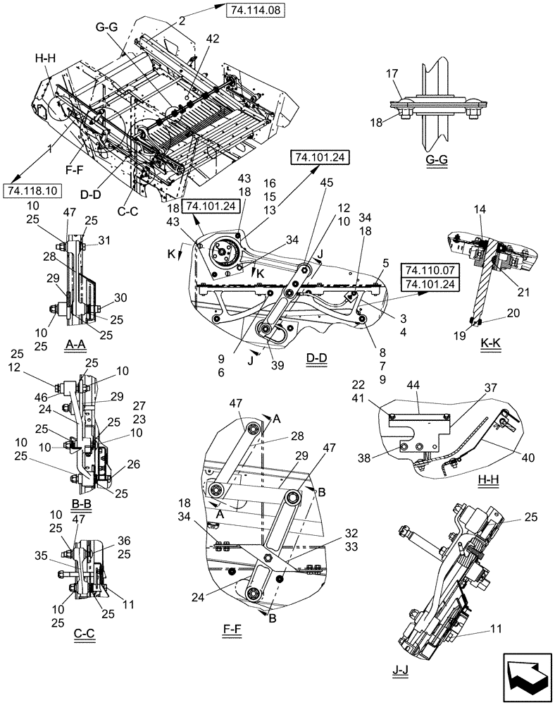 Схема запчастей Case IH 5130 - (74.130.19[01]) - CLEANING SYSTEM (74) - CLEANING