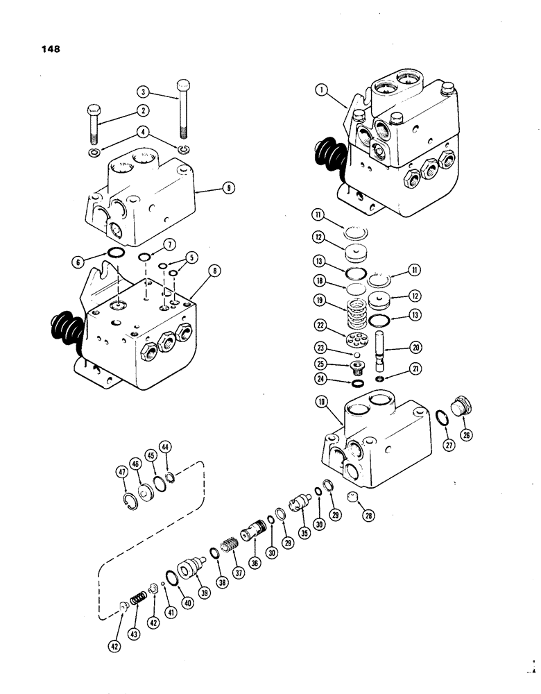 Схема запчастей Case IH 1270 - (148) - POWER ASSIST BRAKE SYSTEM, POWER ASSIST BRAKE VALVE ASSEMBLY USED WITH DIFFERENTIAL LOCK (07) - BRAKES