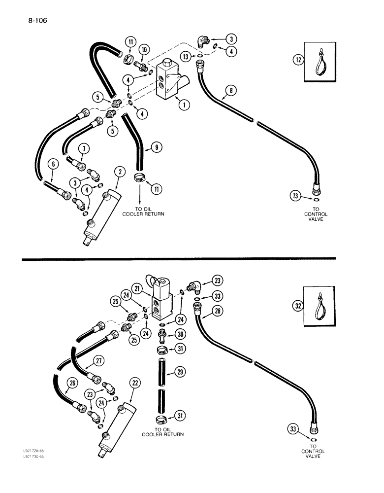 Схема запчастей Case IH 1640 - (8-106) - SEPARATOR CLUTCH SYSTEM, SERIAL NO. JJC0097190 & AFTER, CONTROL CONCEPTS (07) - HYDRAULICS