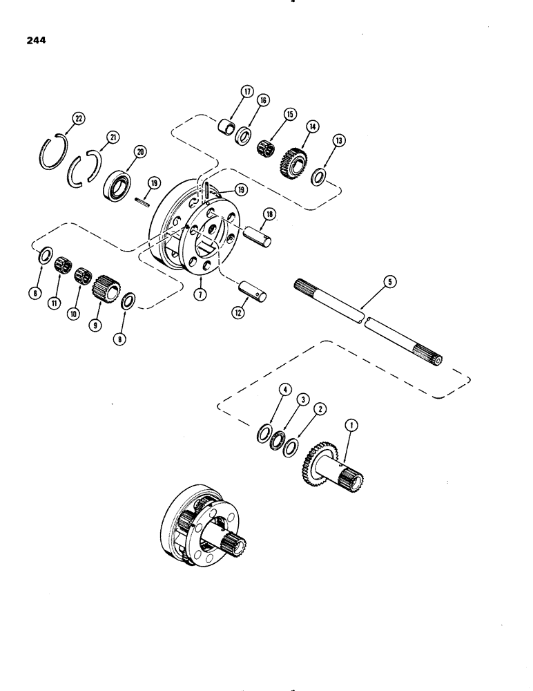 Схема запчастей Case IH 1070 - (0244) - CLUTCH, PLANETARY, POWER SHIFT, USED TRACTOR SERIAL NUMBERS 8725656 TO 8772549 (06) - POWER TRAIN