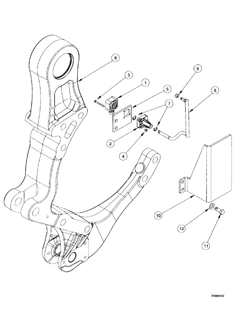 Схема запчастей Case IH MX270 - (9-130) - POSITION SENSOR, HITCH (09) - CHASSIS/ATTACHMENTS