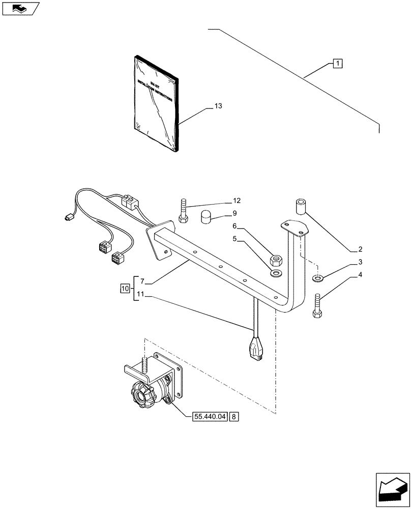 Схема запчастей Case IH PUMA 200 - (88.055.19[01]) - DIA KIT - PREDISPOSITION FOR VIRTUAL TERMINAL (88) - ACCESSORIES