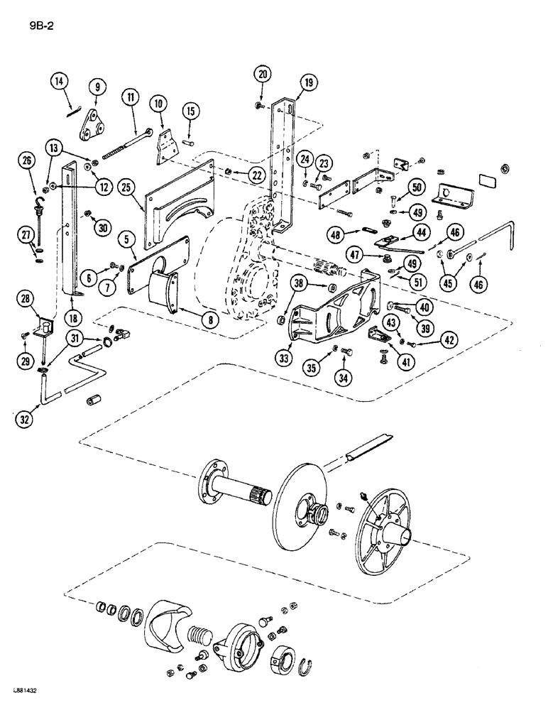 Схема запчастей Case IH 1640 - (9B-02) - ROTOR DRIVE, PRIOR TO P.I.N. JJC0024223 (14) - ROTOR, CONCANVES & SIEVE