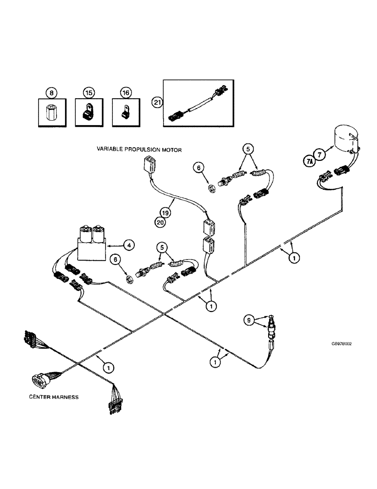 Схема запчастей Case IH 2144 - (4-24) - LOWER HARNESS (06) - ELECTRICAL