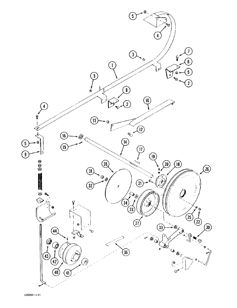 Схема запчастей Case IH 1670 - (9E-12) - GRAIN TANK UNLOADER BELT DRIVE (17) - GRAIN TANK & UNLOADER