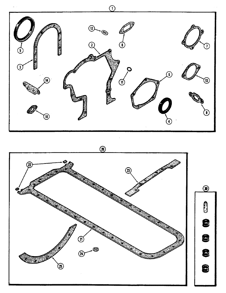 Схема запчастей Case IH 2470 - (056) - ENGINE GASKET KITS, 504BDT DIESEL ENGINE, CYLINDER BLOCK KIT (02) - ENGINE