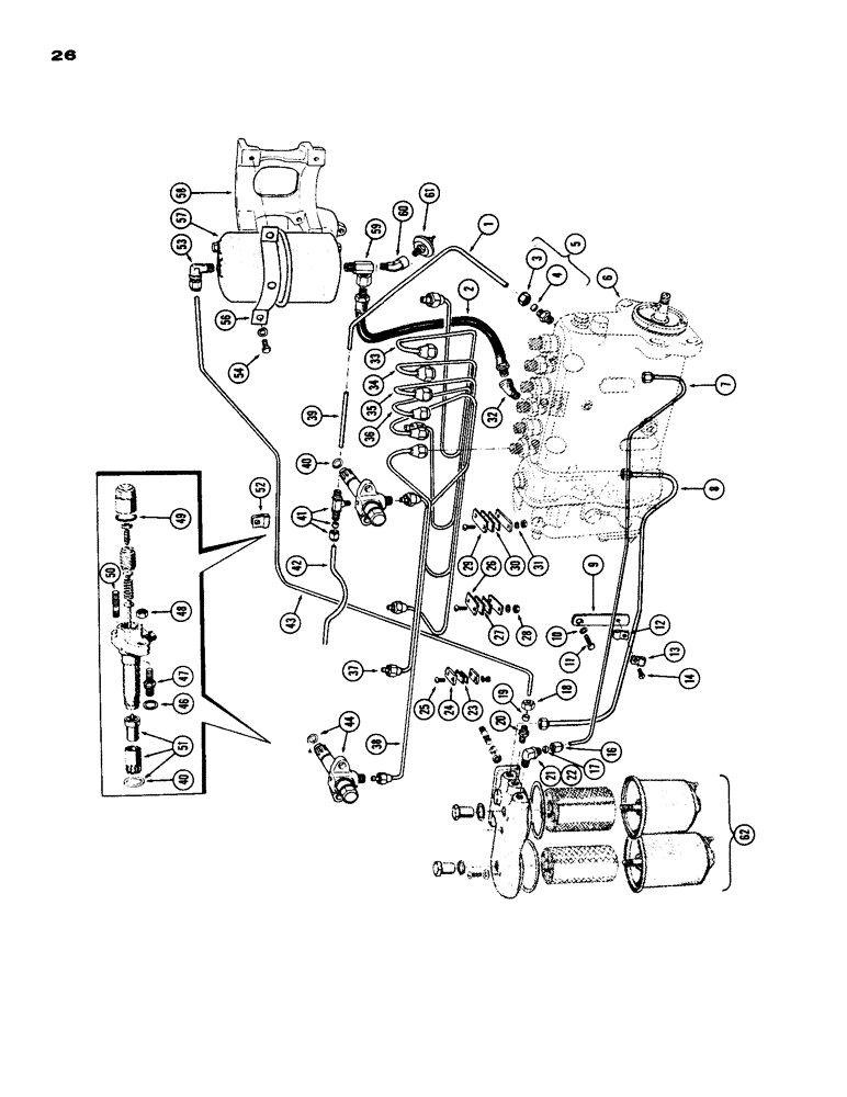 Схема запчастей Case IH 930-SERIES - (026) - FUEL INJECTION SYSTEM, DIESEL ENGINE (03) - FUEL SYSTEM