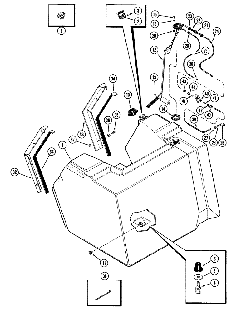 Схема запчастей Case IH 2394 - (3-16) - FUEL TANK AND LINES (03) - FUEL SYSTEM