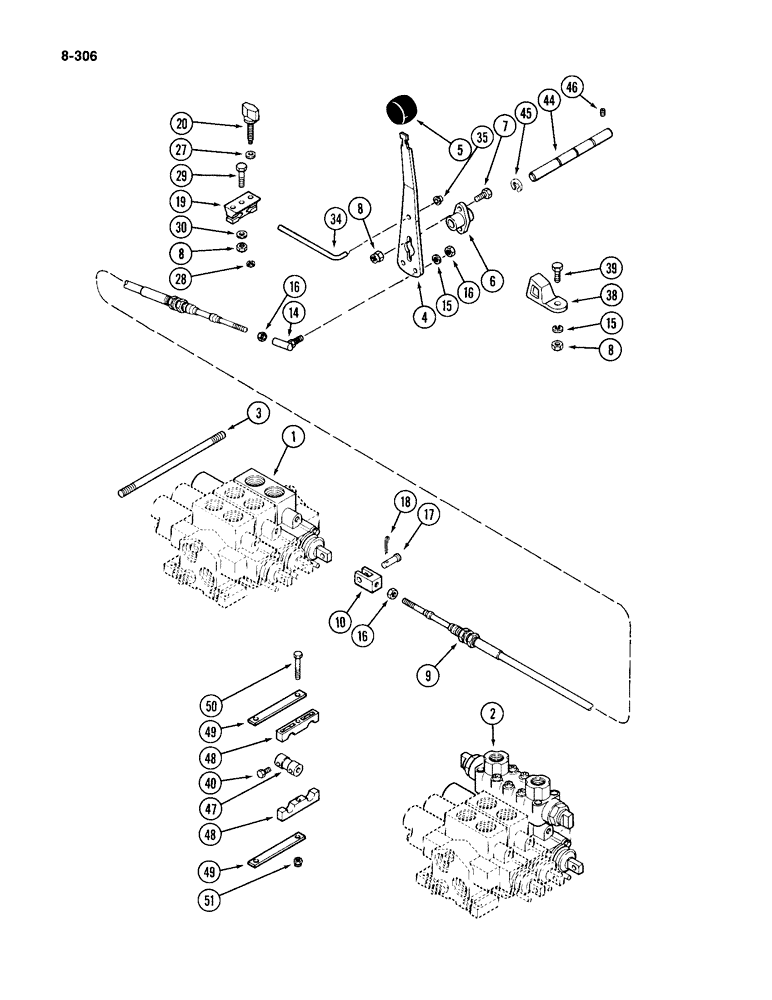 Схема запчастей Case IH 4994 - (8-306) - REMOTE HYDRAULIC ATTACHMENT, THIRD SYSTEM (08) - HYDRAULICS