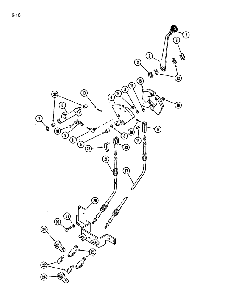 Схема запчастей Case IH 3394 - (6-16) - GEAR SHIFT LINKAGE (06) - POWER TRAIN