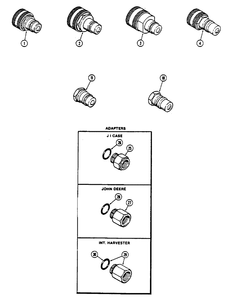 Схема запчастей Case IH 2670 - (398) - QUICK DISCONNECT ADAPTERS (08) - HYDRAULICS