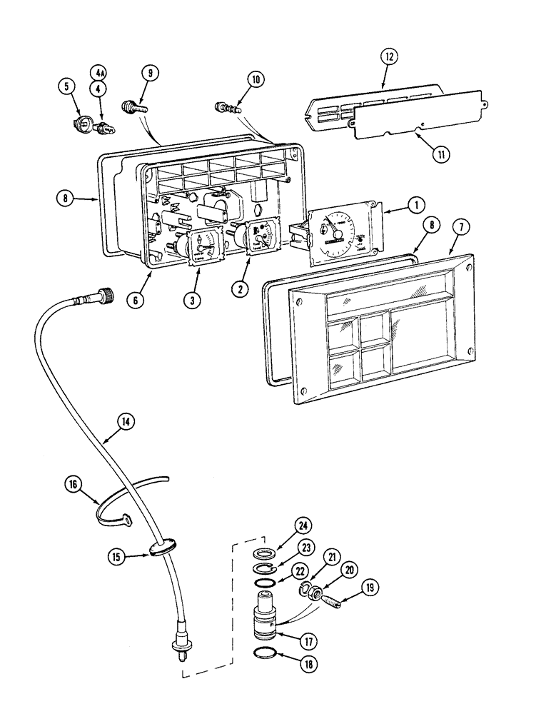 Схема запчастей Case IH 1494 - (4-060) - INSTRUMENT CLUSTER AND TACHOMETER (04) - ELECTRICAL SYSTEMS