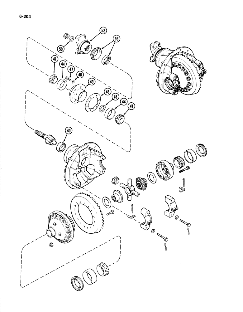 Схема запчастей Case IH 4894 - (6-204) - FRONT AXLE ASSEMBLY, STANDARD DIFFERENTIAL (06) - POWER TRAIN