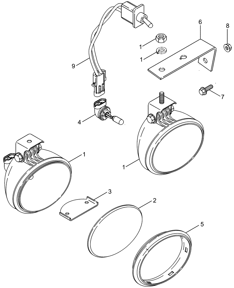 Схема запчастей Case IH 2388 - (04-34) - LAMP ASSY - SIEVE (06) - ELECTRICAL