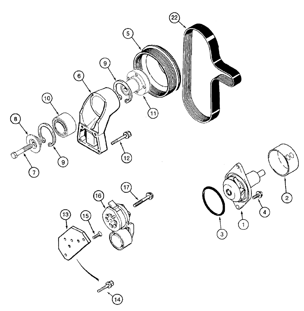 Схема запчастей Case IH 3210 - (03-006) - WATER PUMP (01) - ENGINE