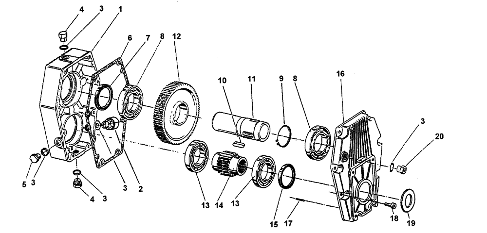 Схема запчастей Case IH 2052 - (09-47) - COMBINE ADAPTER GEARBOX (03) - CHASSIS/MOUNTED EQUIPMENT