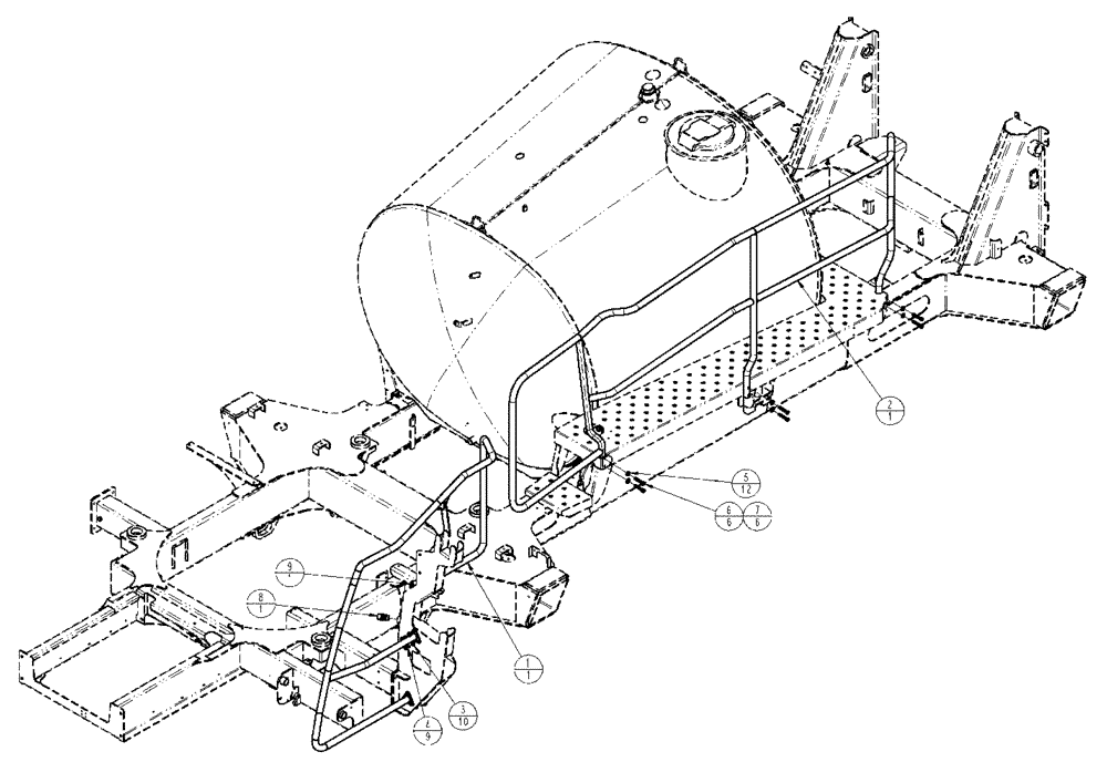 Схема запчастей Case IH SPX3320 - (04-026[01]) - FRONT/MID HANDRAIL GROUP Suspension & Frame