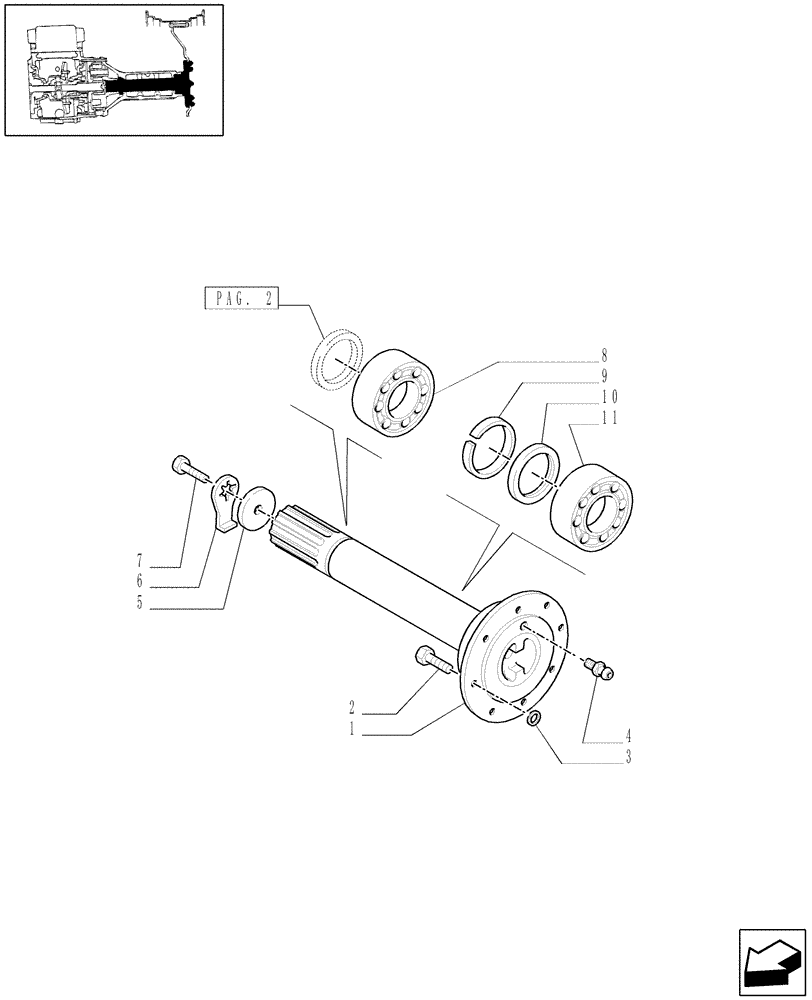 Схема запчастей Case IH JX1095N - (1.48.1[01]) - FINAL DRIVE, GEARS AND SHAFTS (05) - REAR AXLE