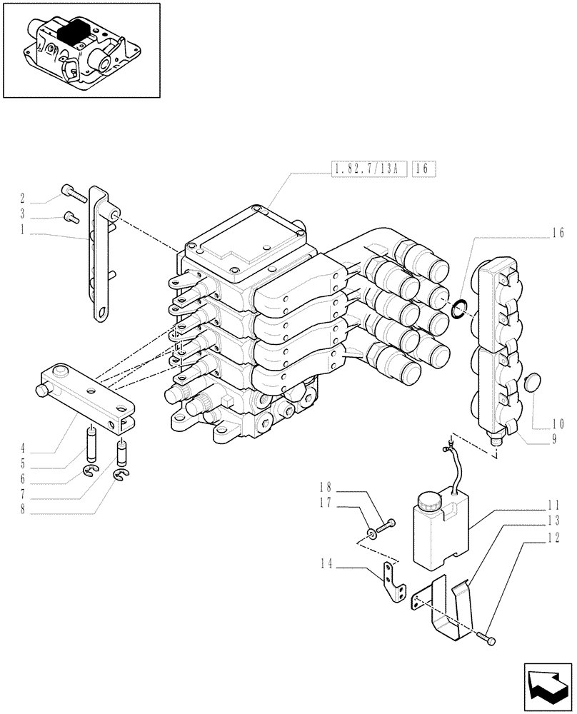 Схема запчастей Case IH MAXXUM 110 - (1.82.7/13[01A]) - 4 REMOTES (2NC+2CONFIG) FOR CCLS PUMP FOR MDC AND RELEVANT PARTS - D6788 (VAR.335845) (07) - HYDRAULIC SYSTEM