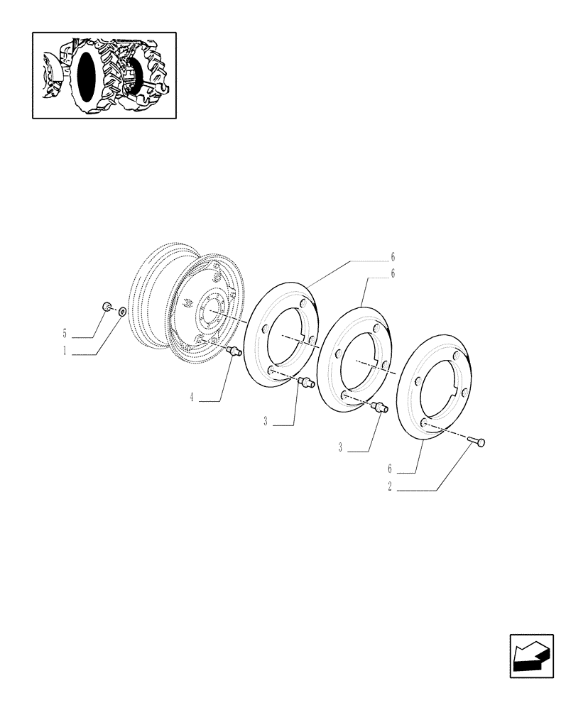 Схема запчастей Case IH JX1095C - (710465060) - (DIA KIT) REAR BALLAST (6 RINGS 32 KG. EACH) FOR 24" WHEELS (18) - VARIATIONS