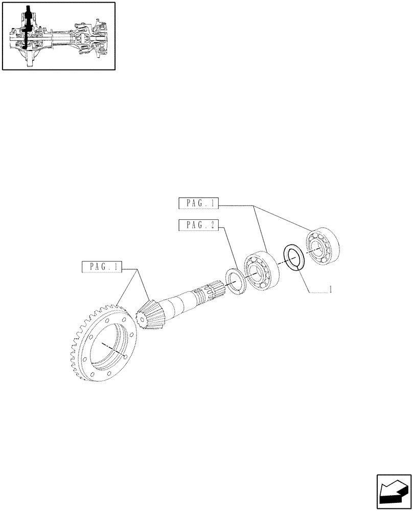 Схема запчастей Case IH MAXXUM 115 - (1.40. 3/06[03]) - (CL.3) FRONT AXLE W/MULTI-PLATE DIFF. LOCK AND STEERING SENSOR - ADJUSTING SHIMS - C5954 (VAR.330409) (04) - FRONT AXLE & STEERING