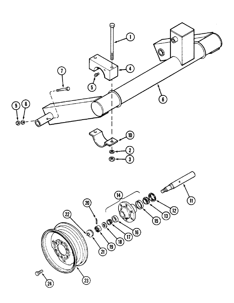 Схема запчастей Case IH RPW - (014) - AXLE AND WHEEL, 10 FOOT (3.1 M) CUT 