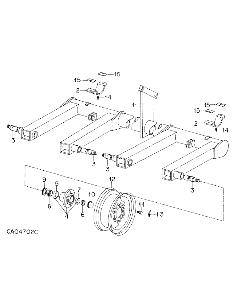 Схема запчастей Case IH 468 - (A-15) - WHEEL, AXLE AND HUB, UNIT D 