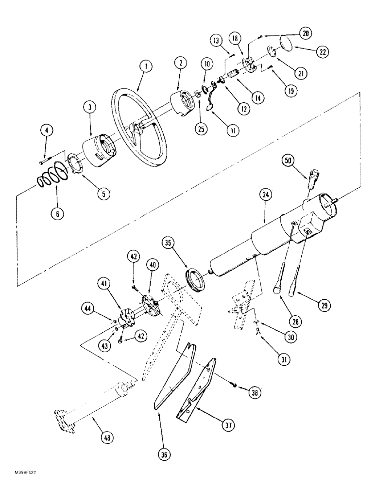 Схема запчастей Case IH 9350 - (5-02) - STEERING WHEEL AND COLUMN (05) - STEERING