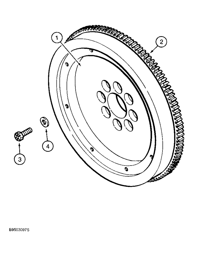 Схема запчастей Case IH 9330 - (2-078) - FLYWHEEL, 6T-830 ENGINE, 6TA-830 ENGINE, PRIOR TO S/N JEE0036501 (02) - ENGINE