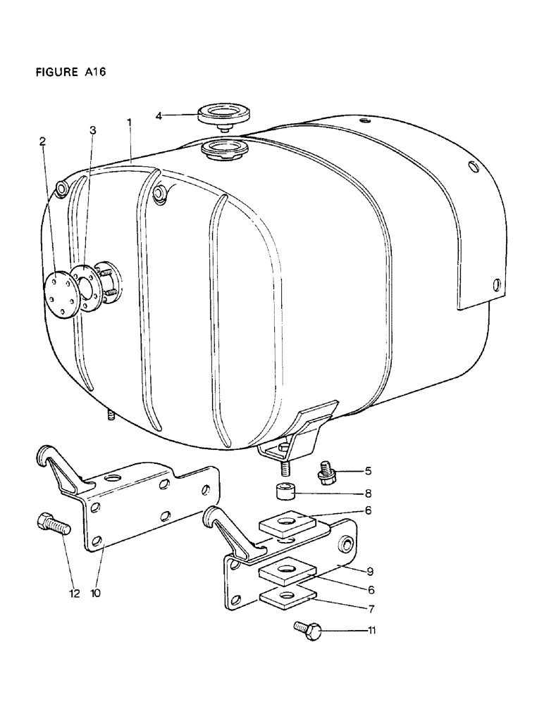 Схема запчастей Case IH 1410 - (A16-1) - ENGINE, FUEL TANK AND FITTINGS, [A] 1410, [B] 1412, 1412G (01) - ENGINE