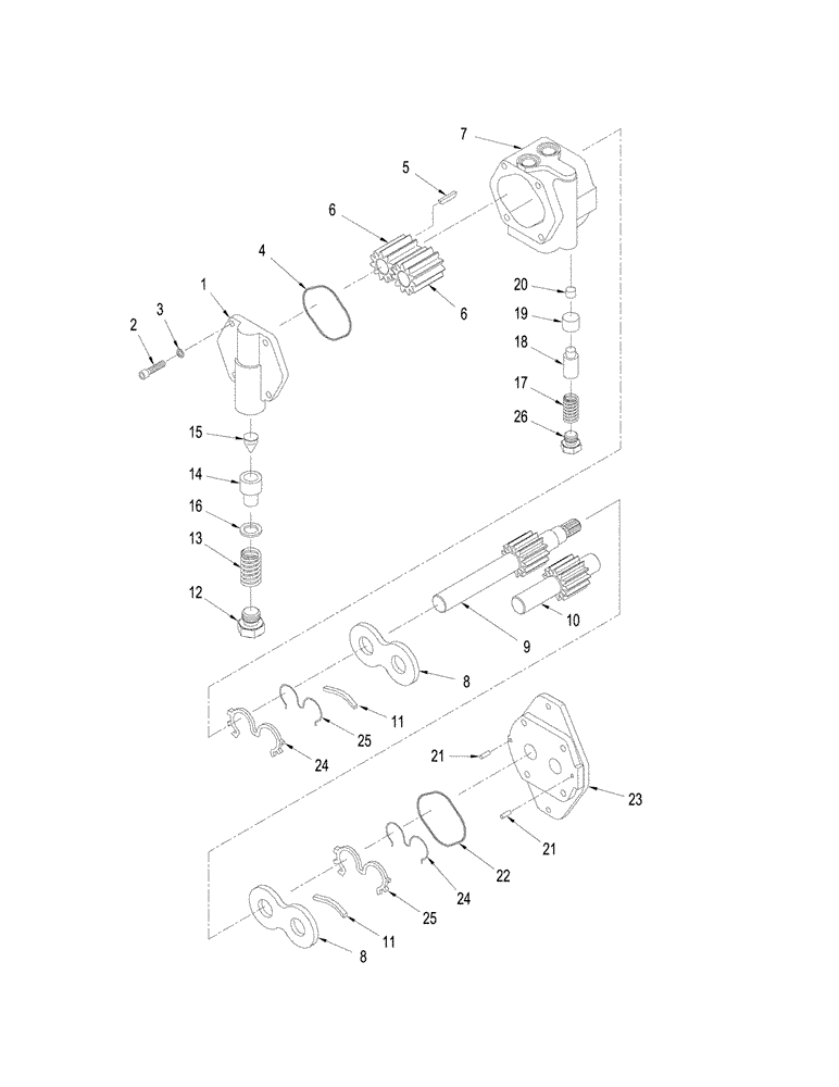 Схема запчастей Case IH STEIGER 385 - (08-29) - GEAR PUMP ASSEMBLY (08) - HYDRAULICS