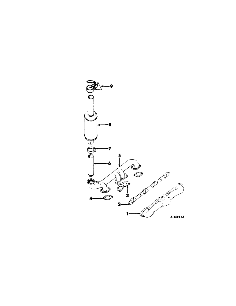 Схема запчастей Case IH 2504 - (035[A]) - DEISEL ENGINE, EXHAUST SYSTEM, FARMALL TRACTORS (01) - ENGINE