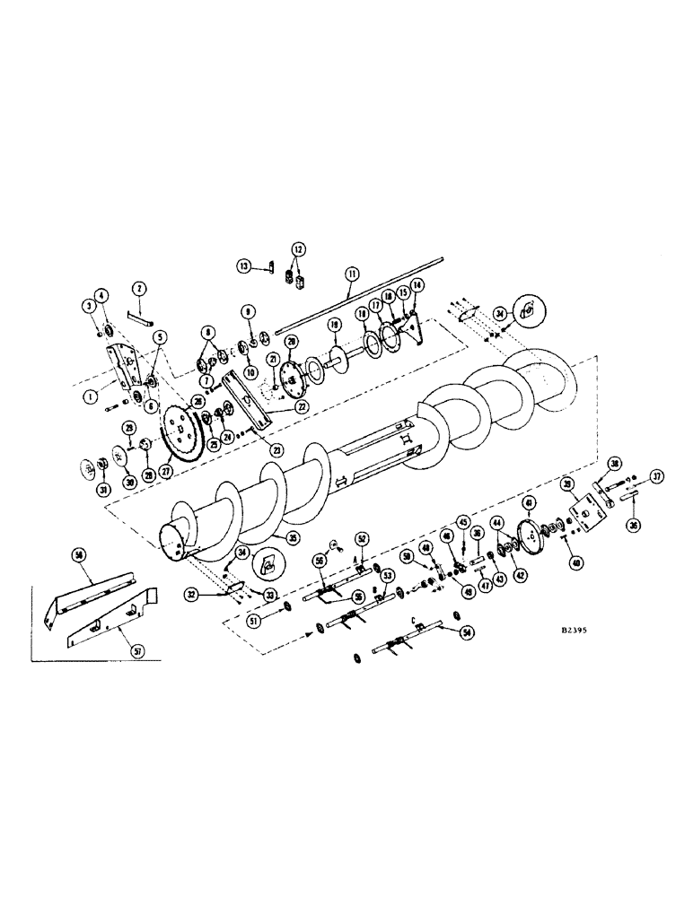 Схема запчастей Case IH 1150 - (068) - HEADER AUGER AND DRIVE (CONTD), 8266001 AND AFTER (58) - ATTACHMENTS/HEADERS